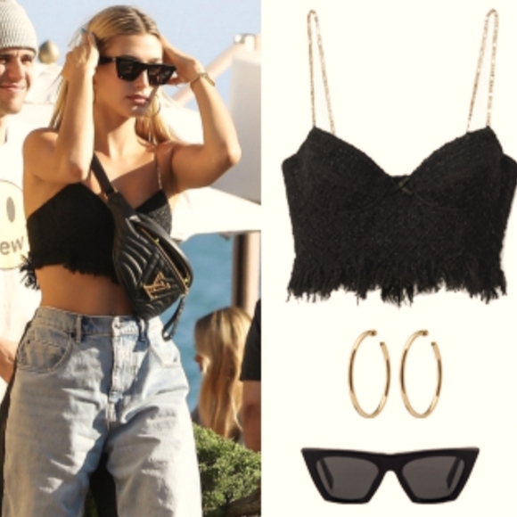 Alexander Wang *As Seen on celebrities* Tweed Bra w. chain straps yellow - Picture 5 of 16
